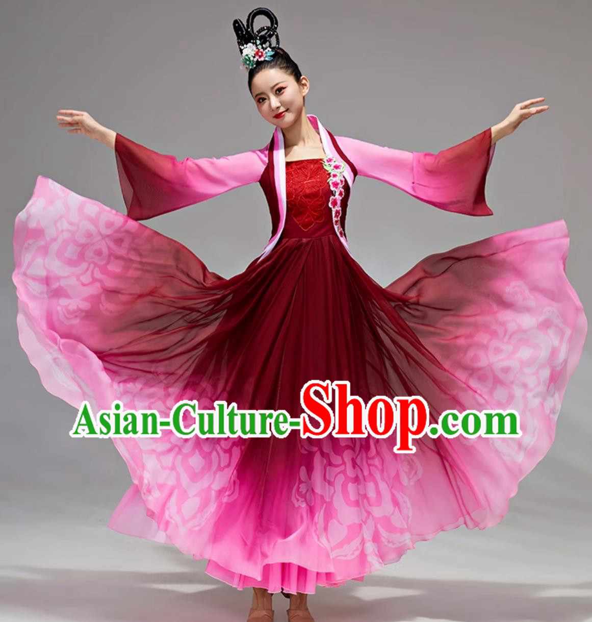 Classical Dance Performance Outfit Women Solo Dance Costume Chinese Style Flowy Dress Classical Dance Performance Outfit Women Solo Dance Costume Chinese Style Flowy Dress