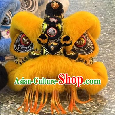 Golden Wool Laofuzi Lion Head Traditional Chinese Lion Dance Clothing Handmade Festival  Dancing Lion Costume Complete Set