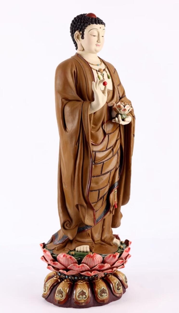 Medicine Buddha On Lotus Stand Standing Statue Shiwan Ceramic Figurine Chinese Ceramic Artwork Medicine Buddha On Lotus Stand Standing Statue Shiwan Ceramic Figurine Chinese Ceramic Artwork