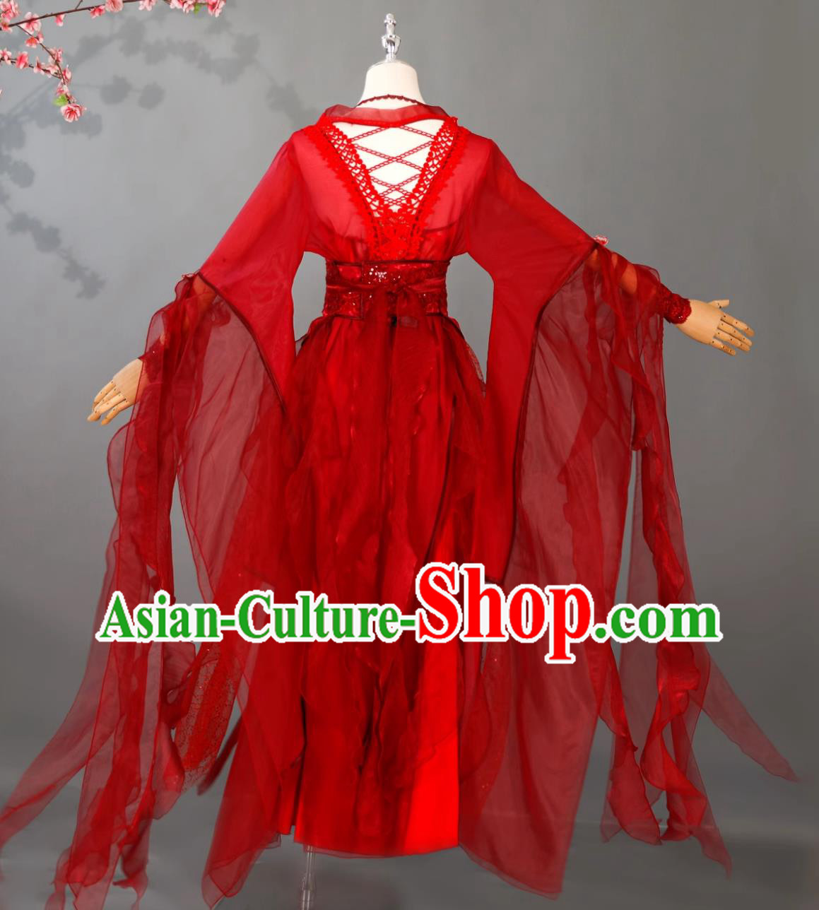 Traditional Classical Dance Hanfu Ancient Goddess Red Costume Chinese Empress Dress Traditional Classical Dance Hanfu Ancient Goddess Red Costume Chinese Empress Dress