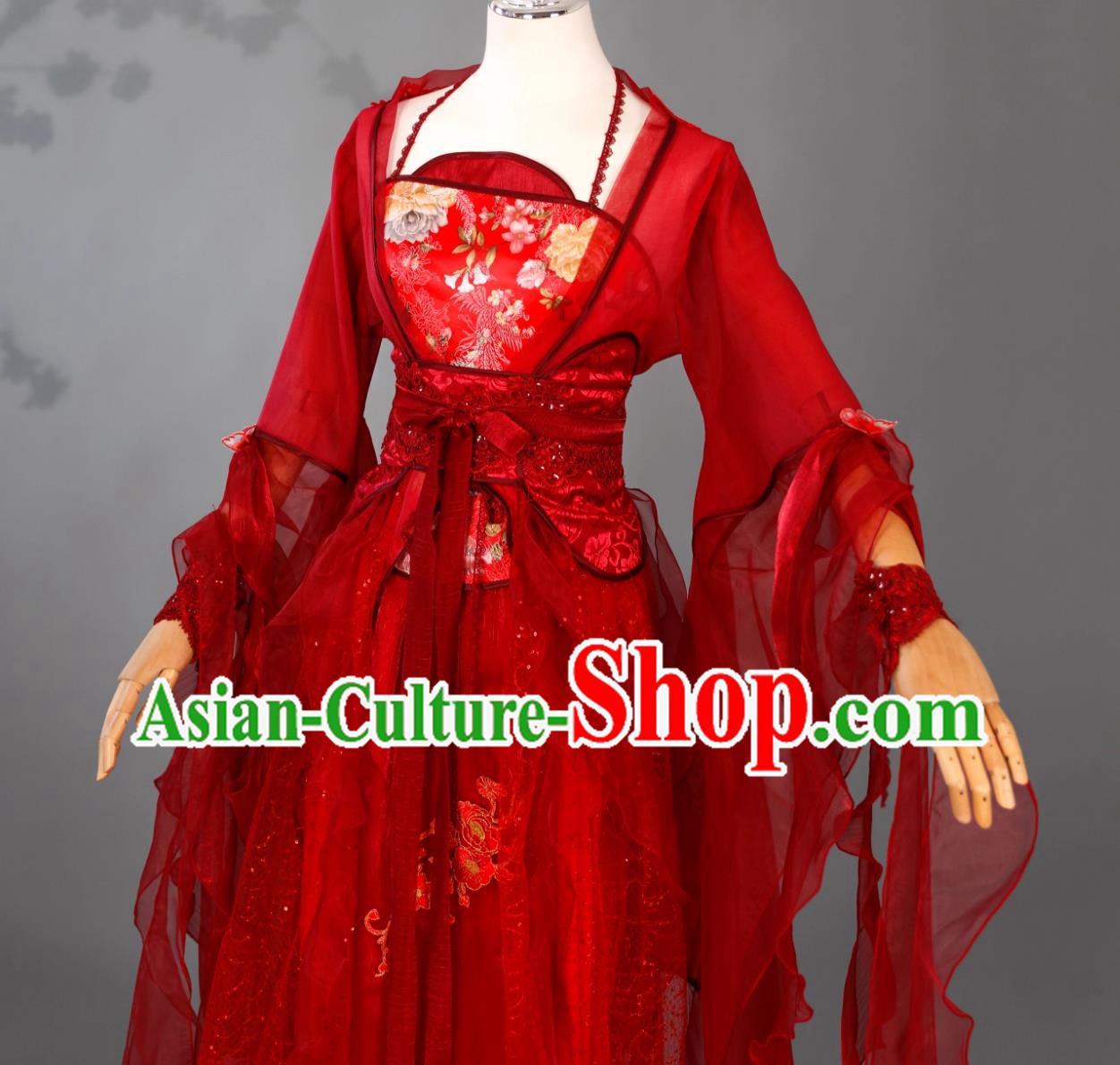 Traditional Classical Dance Hanfu Ancient Goddess Red Costume Chinese Empress Dress Traditional Classical Dance Hanfu Ancient Goddess Red Costume Chinese Empress Dress