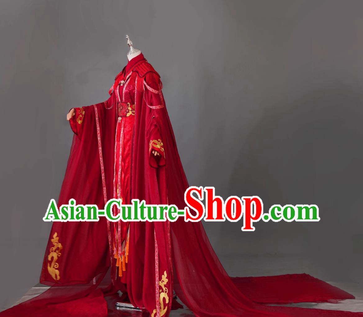 Ancient Chinese Wedding Costume Cosplay Hero Red Outfit Traditional Hanfu Clothing Ancient Chinese Wedding Costume Cosplay Hero Red Outfit Traditional Hanfu Clothing