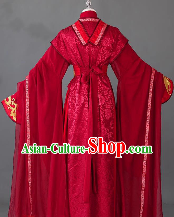 Ancient Chinese Wedding Costume Cosplay Hero Red Outfit Traditional Hanfu Clothing Ancient Chinese Wedding Costume Cosplay Hero Red Outfit Traditional Hanfu Clothing