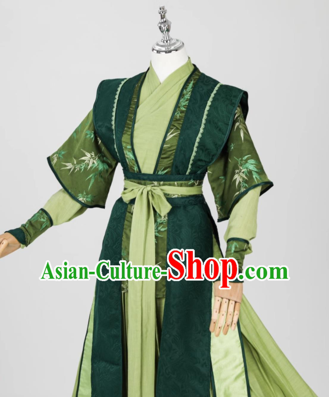 Green Ancient Style Costume Mens Hanfu Traditional Chinese Swordsman Clothing Green Ancient Style Costume Mens Hanfu Traditional Chinese Swordsman Clothing