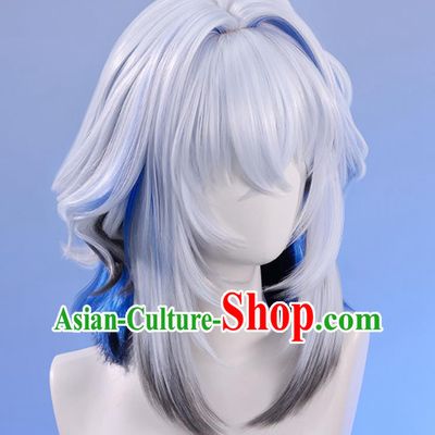 Wuthering Waves Jiyan Cosplay Wig Gradient Sideburns Hairpiece