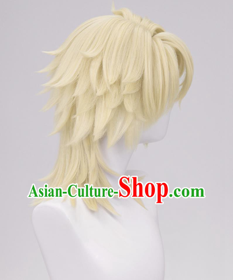 Genshin Impact Varka Cosplay Wig Layered Sideburns Flip Hair Halloween Headdress Genshin Impact Varka Cosplay Wig Layered Sideburns Flip Hair Halloween Headdress
