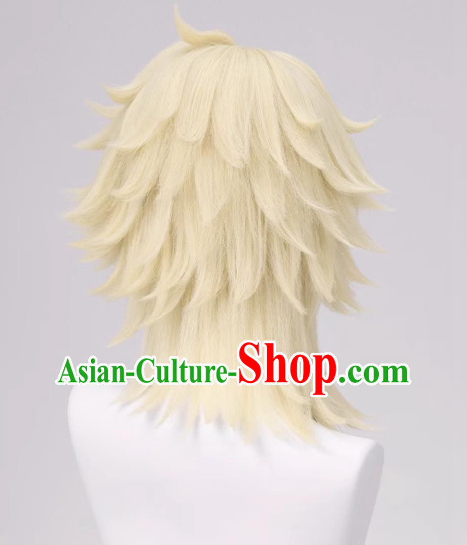 Genshin Impact Varka Cosplay Wig Layered Sideburns Flip Hair Halloween Headdress Genshin Impact Varka Cosplay Wig Layered Sideburns Flip Hair Halloween Headdress