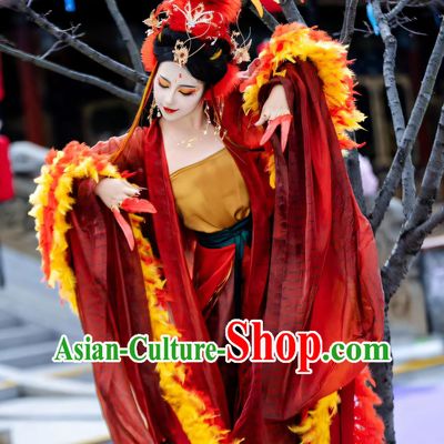 Classic Of Mountains And Seas Series Phoenix Generous Hanfu Dress Ancient Chinese Fairy Costume Performance Show Clothing