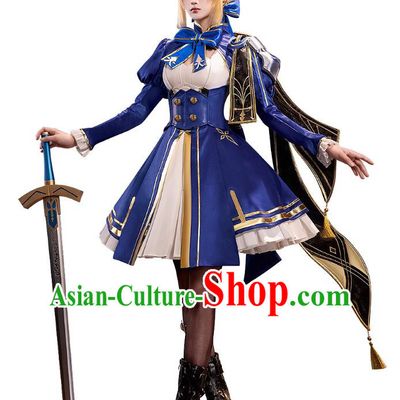 Honkai Star Rail Fate Collaboration Cosplay Costume Saber Destruction My King Halloween Dress
