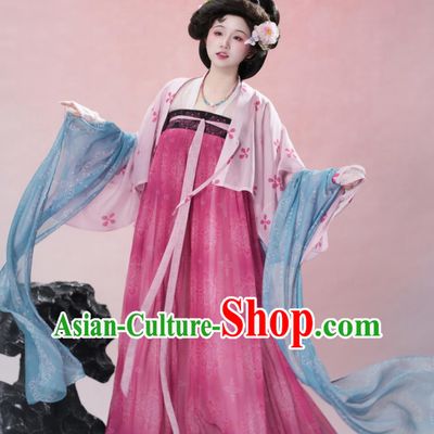 Traditional Chinese Costumes Tang Dynasty Restoration Famen Temple Blouse Ruqun Hanfu Set