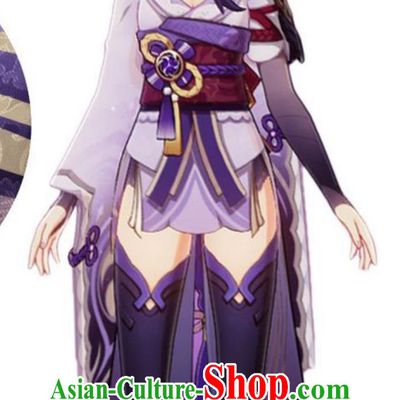 Genshin Impact Raiden Shogun Cosplay Costume Halloween Anime Game Clothing Human Form Raiden Ei Cosplay Outfit Full Set