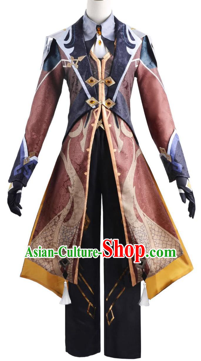 Genshin Impact Zhongli Cosplay Costume Anime Game Outfit Halloween Cosplay Clothing Genshin Impact Zhongli Cosplay Costume Anime Game Outfit Halloween Cosplay Clothing
