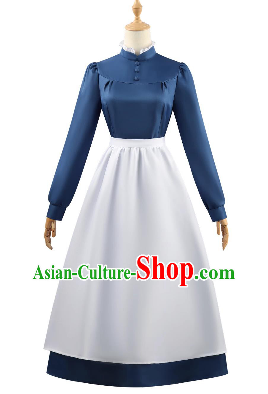 Howls Moving Castle Cosplay Costume Halloween Maid Servant Dress Sophie Cosplay Anime Clothing Howls Moving Castle Cosplay Costume Halloween Maid Servant Dress Sophie Cosplay Anime Clothing