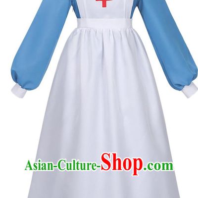 Battlefield Nurse Costume Vintage Doctor Dress Maid Style Medical Aid UK Attendant Uniform