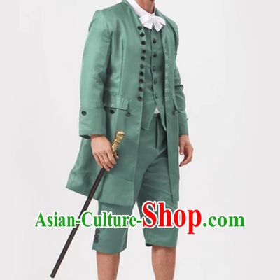 British Style Suit Cosplay Estate Owner Performance Costume UK Stage Noble Gentleman Green Uniform