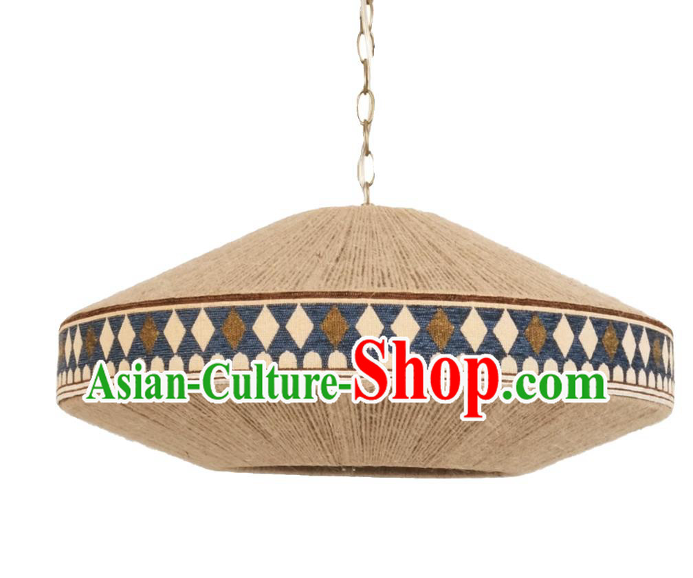 Southeast Asian Bohemian Print Fabric Pendant Light Holiday Home Living Room Cotton Rope Woven Lamp Southeast Asian Bohemian Print Fabric Pendant Light Holiday Home Living Room Cotton Rope Woven Lamp