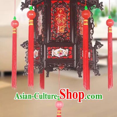Chinese Antique Style Palace Lantern Plastics Lantern Classical Lucky Pattern Lamp