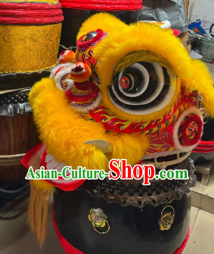 Chinese Spring Festival Lion Dance Costume Golden Wool Lion Head and Tail Complete Set Chinese Spring Festival Lion Dance Costume Golden Wool Lion Head and Tail Complete Set