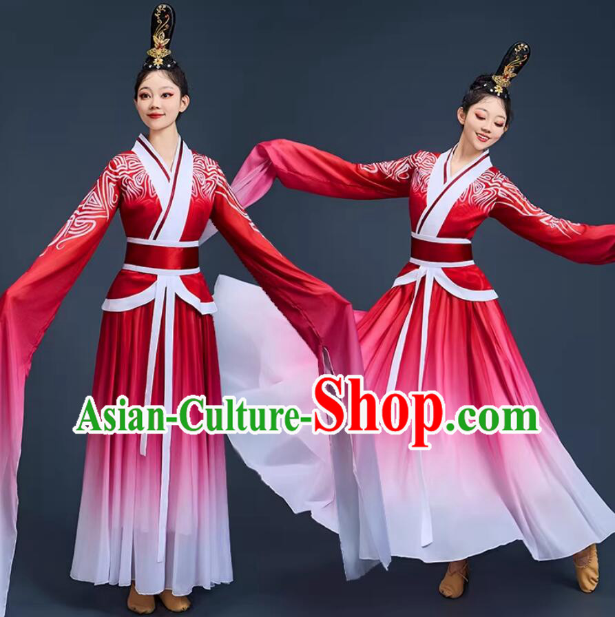 Water Sleeve Performance Costume Xianghe Song Chinese Han Tang Dance Dress Water Sleeve Performance Costume Xianghe Song Chinese Han Tang Dance Dress