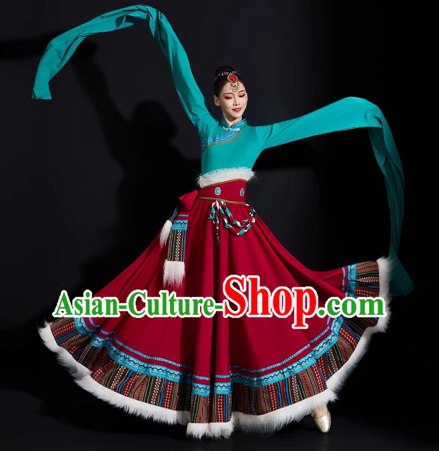 Tibetan Dance Heart Voice Snowland Droma Water Sleeve Dance Dress Tibetan Dance Heart Voice Snowland Droma Water Sleeve Dance Dress