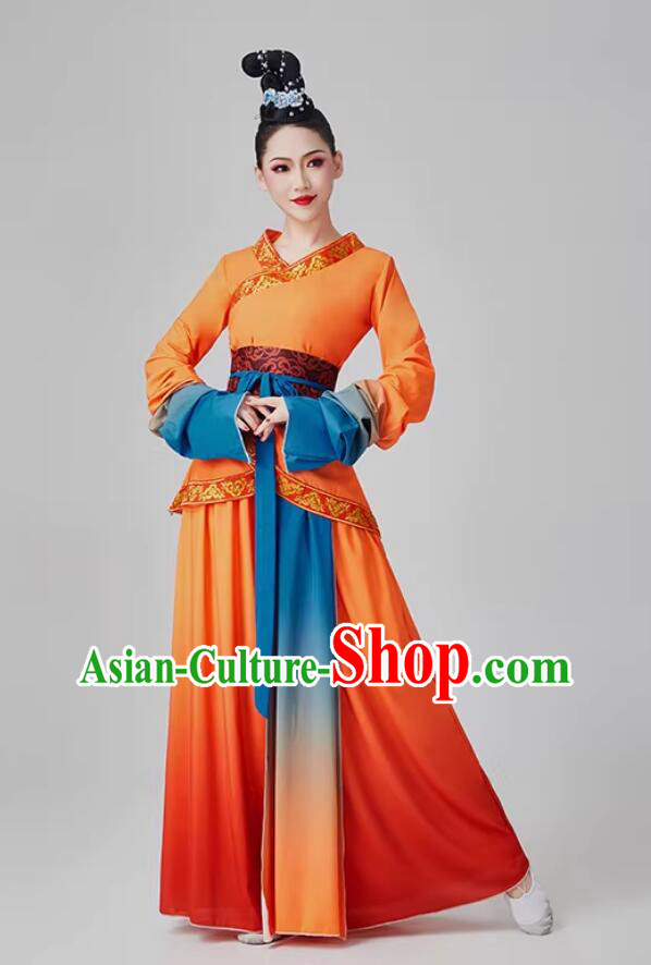 Bu Bua Classical Dance Water Sleeve Costume Chinese Han Tang Dance Garment Bu Bua Classical Dance Water Sleeve Costume Chinese Han Tang Dance Garment