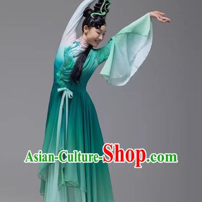 Green Snake Dance Ancient Hanfu Classical Dance Performance Costume Fairy Dress