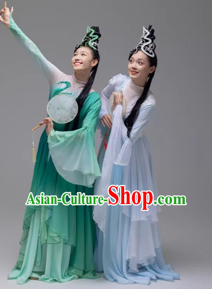 Green Snake Dance Ancient Hanfu Classical Dance Performance Costume Fairy Dress Green Snake Dance Ancient Hanfu Classical Dance Performance Costume Fairy Dress