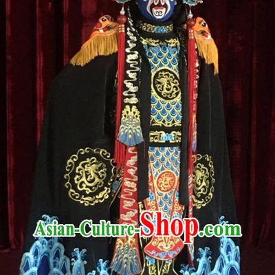 Embroidery Dragon Scales Bian Lian Outfit Chinese Sichuan Opera Stage Face Changing Costume and 12 Masks Complete Set