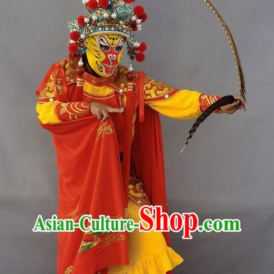 Stage Show Sichuan Opera Face Changing Monkey Costume Professional Traditional Bian Lian Embroidery Monkey King Clothing Set