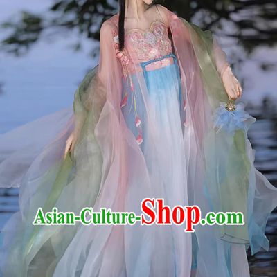 Hanfu Hezi Dress Embroidered Chinese Wide Sleeve Clothing Ancient Princess Costume