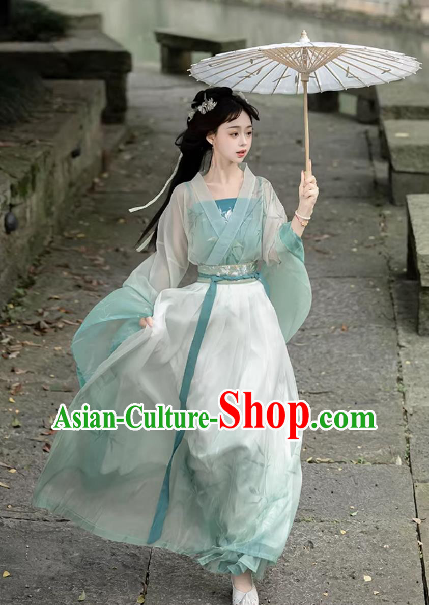 Chinese Northern and Southern Dynasties Hanfu Ancient Women Costumes Complete Set