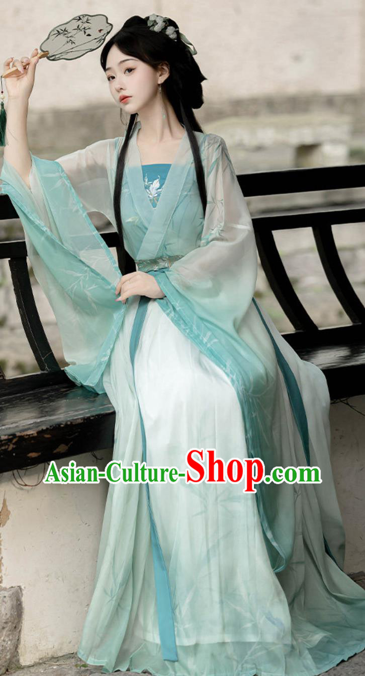 Chinese Northern and Southern Dynasties Hanfu Ancient Women Costumes Complete Set
