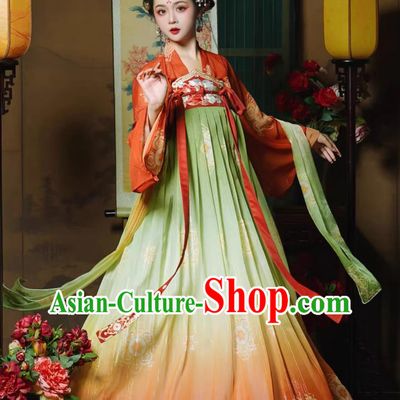 Ancient Chinese Noble Woman Costumes Tang Dynasty Hanfu Dress Ruqun