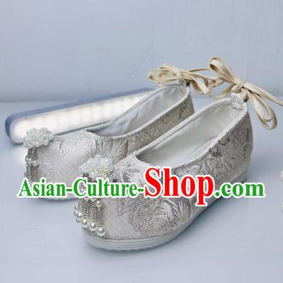 Traditional Chinese Hanfu Shoes Ancient Princess Brocade Shoes