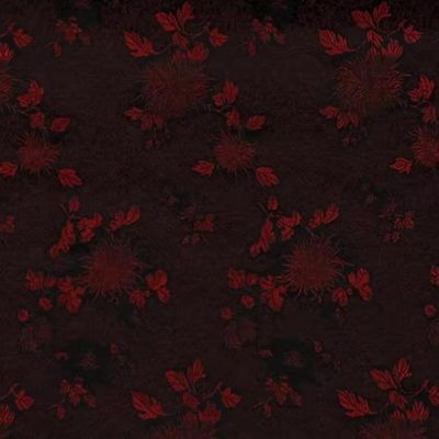 Chinese Classical Chrysanthemum Pattern Black Brocade Fabric