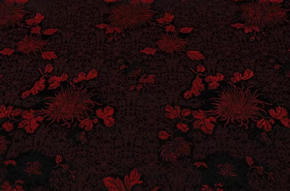 Chinese Classical Chrysanthemum Pattern Black Brocade Fabric Chinese Classical Chrysanthemum Pattern Black Brocade Fabric