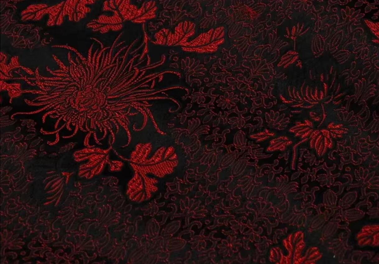 Chinese Classical Chrysanthemum Pattern Black Brocade Fabric Chinese Classical Chrysanthemum Pattern Black Brocade Fabric