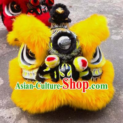 Chinese Spring Festival Lion Dance Costume Yellow Wool Dancing Lion Prop