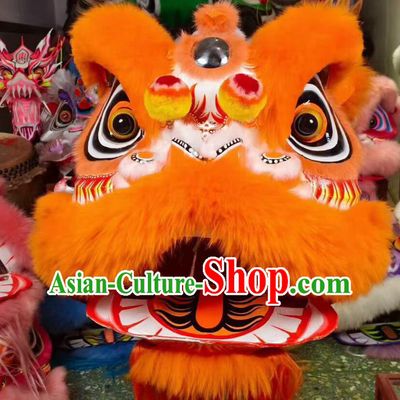 Orange Wool Spring Festival Dancing Lion Prop Chinese Lion Dance Costume