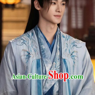 XianXia Drama Traditional Male Hanfu Love in the Clouds Warrior Yan Xiao Costume Ancient Chinese Swordsman Clothing
