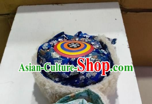 Deep Blue Tibetan Style Kids Winter Hat Chinese Zang Ethnic Headwear Deep Blue Tibetan Style Kids Winter Hat Chinese Zang Ethnic Headwear