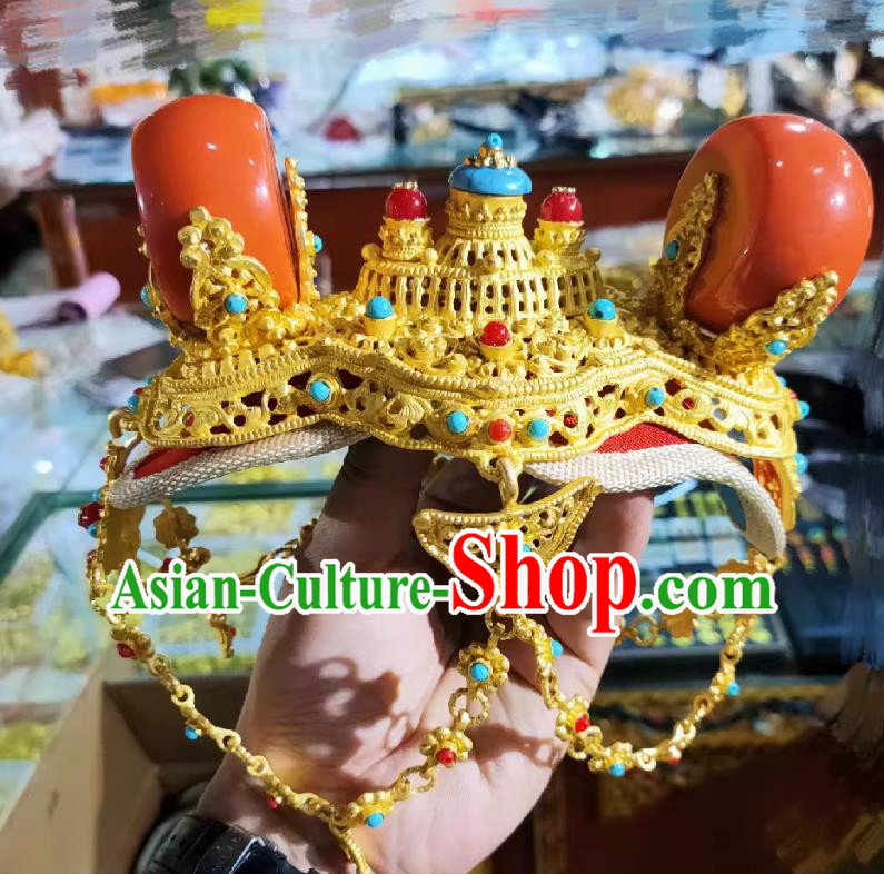 Tibetan Ladies Headwear Zang Minority Kham Women Headpiece Tibetan Ladies Headwear Zang Minority Kham Women Headpiece