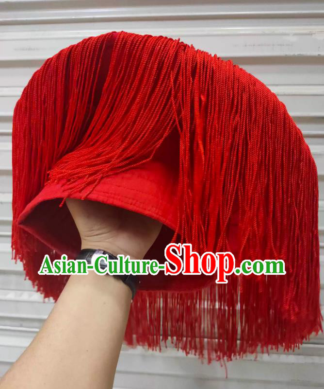 Tibetan Hat Traditional Zang Minority Dance Hat Red Thread Headwear Tibetan Hat Traditional Zang Minority Dance Hat Red Thread Headwear