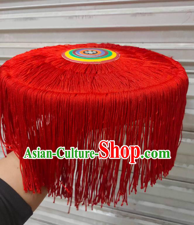 Tibetan Hat Traditional Zang Minority Dance Hat Red Thread Headwear Tibetan Hat Traditional Zang Minority Dance Hat Red Thread Headwear