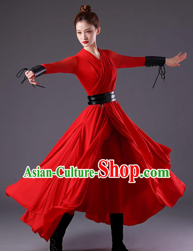Custom Wuxia Swordswoman Outfit Sword Dance Red Dress