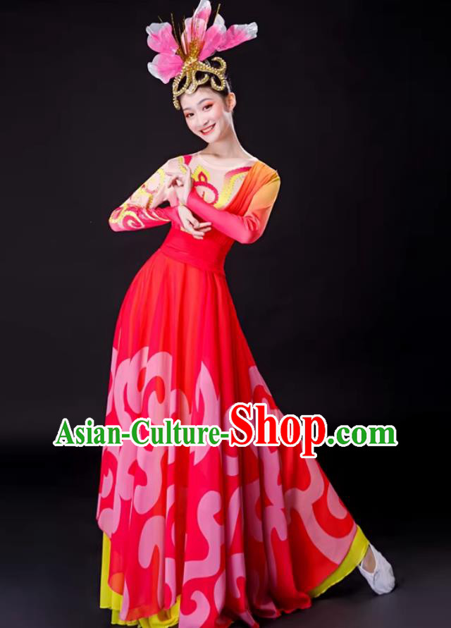 Chinese Classical Dance Costume Women Group Dance Large Dress Chinese Classical Dance Costume Women Group Dance Large Dress