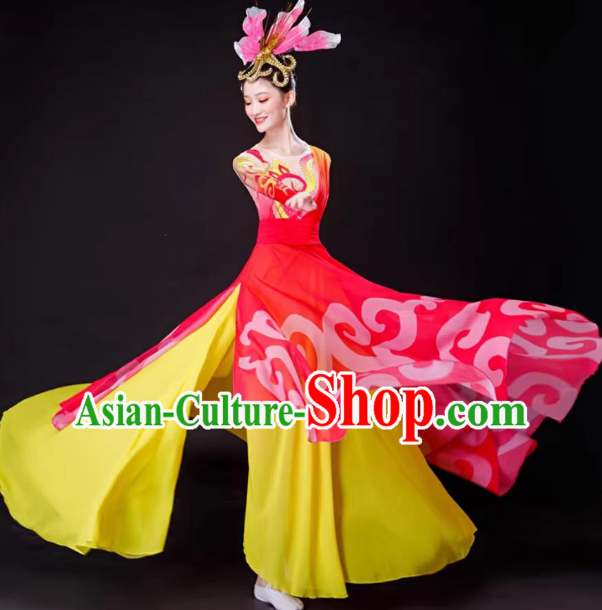 Chinese Classical Dance Costume Women Group Dance Large Dress Chinese Classical Dance Costume Women Group Dance Large Dress