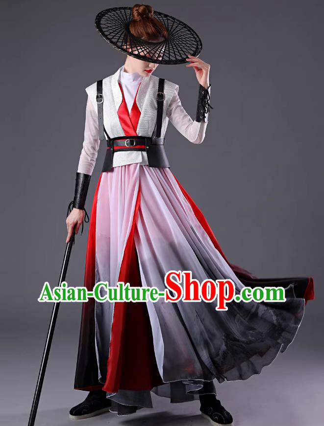 Chinese Ancient Hero Costume Classical Swords Dance Dress Chinese Ancient Hero Costume Classical Swords Dance Dress