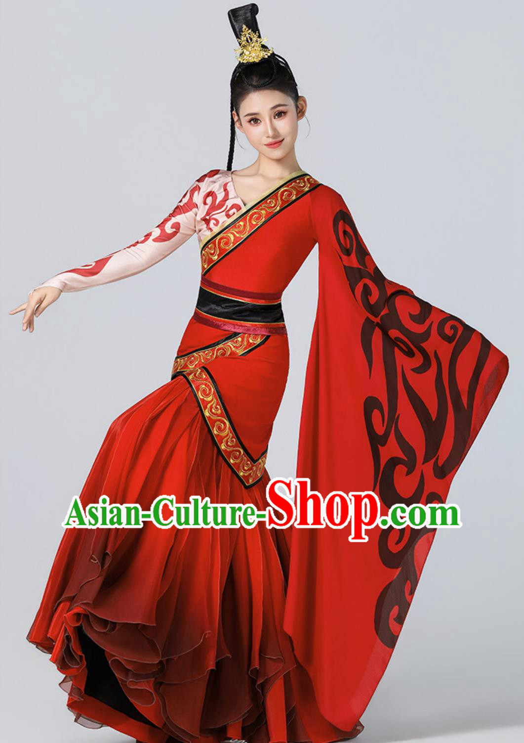 Han Tang Dance Clog Dance Costume Traditional Chinese Clothing Wide Sleeve Dress Han Tang Dance Clog Dance Costume Traditional Chinese Clothing Wide Sleeve Dress