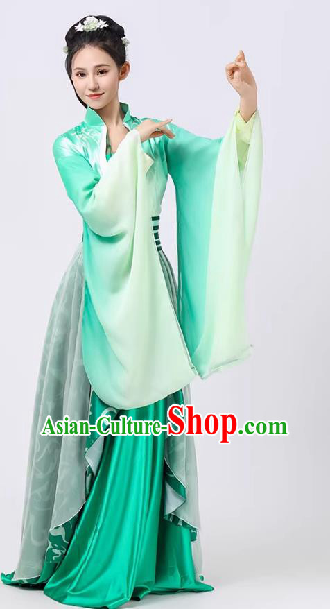 Ancient Fairy Green Hanfu Han Tang Dance Large Sleeve Dress Chinese Classical Dance Clothing